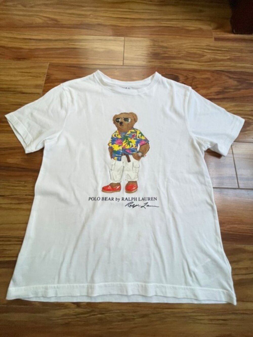 Polo Bear Ralph Lauren Boy's Graphic T-Shirts, White, Size M(10-12) - Picture 1 of 4